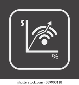 Business graph  icon, isolated. Flat  design. 