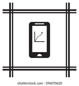 Business graph  icon, isolated. Flat design. 