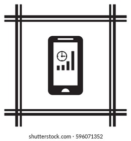 Business graph  icon, isolated. Flat design. 