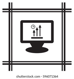 Business graph  icon, isolated. Flat design. 