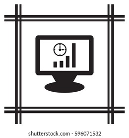 Business graph  icon, isolated. Flat design. 