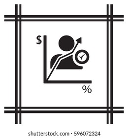 Business graph  icon, isolated. Flat  design. 