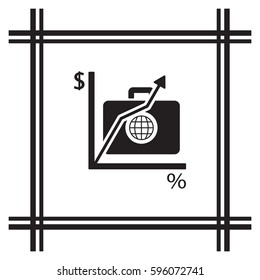 Business graph   icon, isolated. Flat  design. 