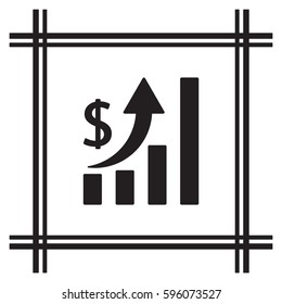 Business graph   icon, isolated. Flat  design. 