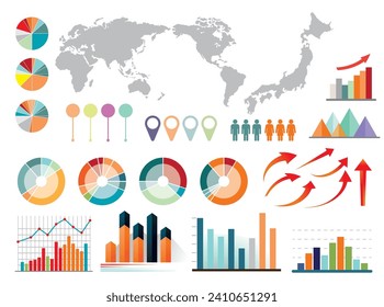 Conjunto de marcas de logotipo del icono del gráfico comercial