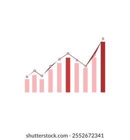 Geschäftsdiagramm-Symbol auf Hintergrund für Grafik- und Webdesign. Flaches Farbdesign. Konzeptsymbol für die Gestaltung eines kreativen Elements für Finanzberichte oder Analysen