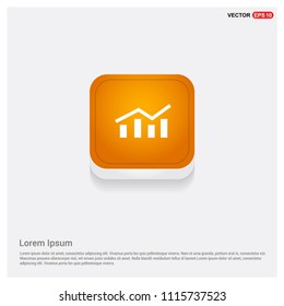 Business graph icon Orange Abstract Web Button - Free vector icon