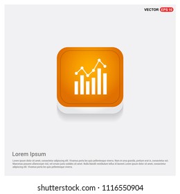 Business graph icon Orange Abstract Web Button - vector icon