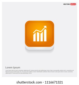 Business graph icon Orange Abstract Web Button - Free vector icon