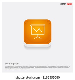 Business graph icon Orange Abstract Web Button - Free vector icon