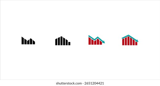 Business graph Icon set, Isolated on White Background, vector illustrator