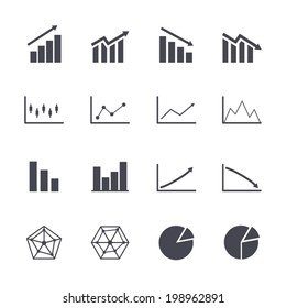 business graph icon set , Vector illustration 