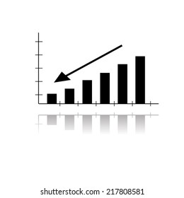  business graph icon with shadow