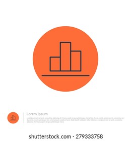 business graph icon thin line for web and mobile, modern minimalistic flat design. Vector outline icon and offset colour on light white background. vector illustration