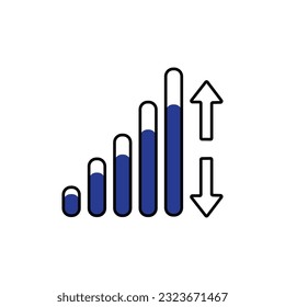 Wirtschaftsdiagramm-Symbol Trendy flache Stil für Grafikdesign, Website.
