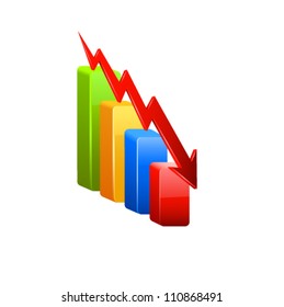 Business graph icon. Vector