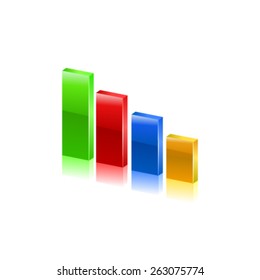 Business graph icon. Vector