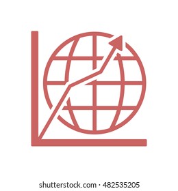 Business graph icon. Vector.