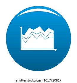 Business graph icon vector blue circle isolated on white background 