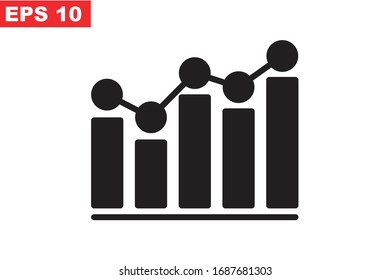 Ilustración vectorial de icono de gráfico empresarial