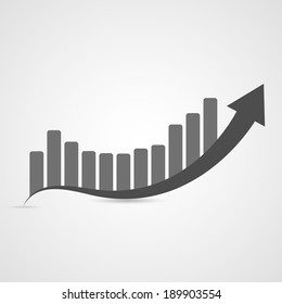 Business graph icon. Vector illustration