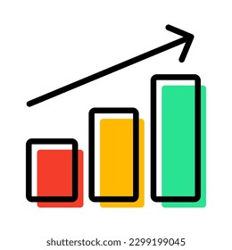 Business graph icon vector illustration