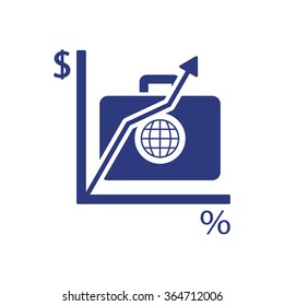 Business graph  icon, vector illustration. Flat design style.