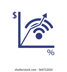Business graph   icon, vector illustration. Flat design style.