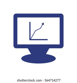 Business graph   icon, vector illustration.  Flat design style.