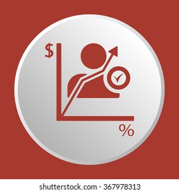 Business graph  icon, vector illustration. Flat design style.