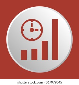 Business graph   icon, vector illustration. Flat design style.
