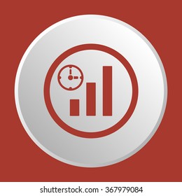 Business graph   icon, vector illustration. Flat design style.