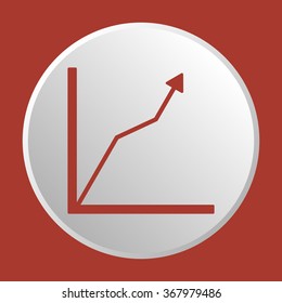 Business graph   icon, vector illustration.  Flat design  