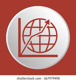 Business graph   icon, vector illustration.  Flat design  