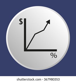 Business graph   icon, vector illustration. Flat design  