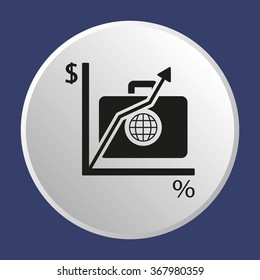 Business graph  icon, vector illustration. Flat design style.