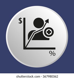 Business graph  icon, vector illustration. Flat design style.