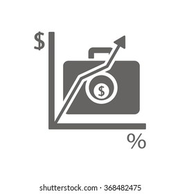 Business graph   icon, vector illustration. Flat design style.