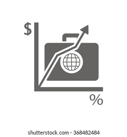 Business graph  icon, vector illustration. Flat design style.