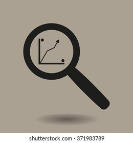 Business graph  icon, vector illustration.  Flat design style.