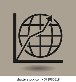 Business graph   icon, vector illustration.  Flat design style.