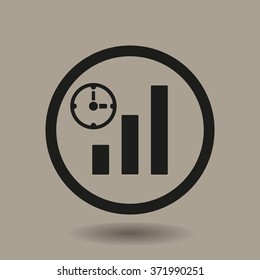 Business graph   icon, vector illustration. Flat design style.