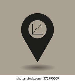 Business graph  icon, vector illustration.  Flat design style.