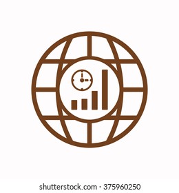   business graph icon, vector illustration. Flat design  