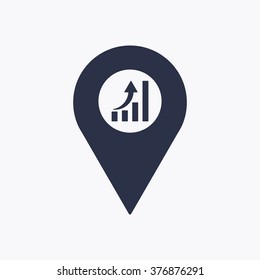 Business graph   icon, vector illustration.  Flat design  