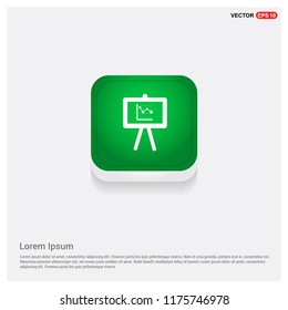 Business graph iconGreen Web Button - Free vector icon