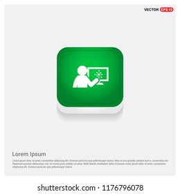 Business graph iconGreen Web Button - Free vector icon