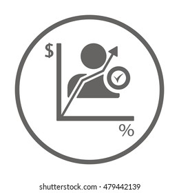 Business graph icon,vector.