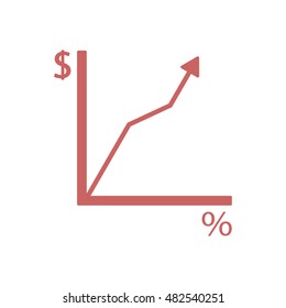 Business graph icon,vector.