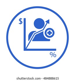 Business graph icon,vector.